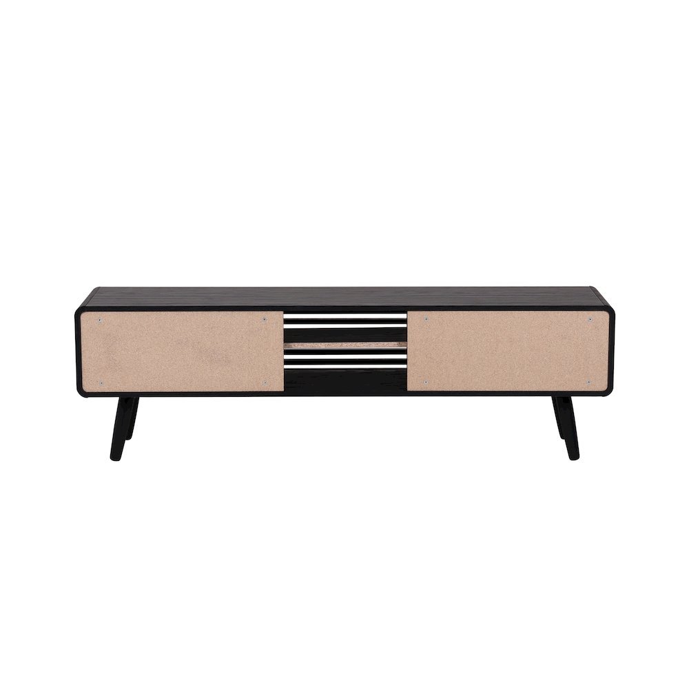 Wilson Slat Low TV Stand - 58"W x 14"D x 17.5"H - Black