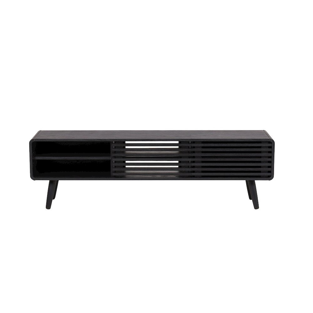 Wilson Slat Low TV Stand - 58"W x 14"D x 17.5"H - Black