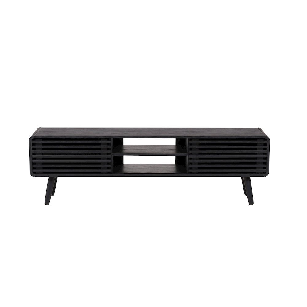 Wilson Slat Low TV Stand - 58"W x 14"D x 17.5"H - Black