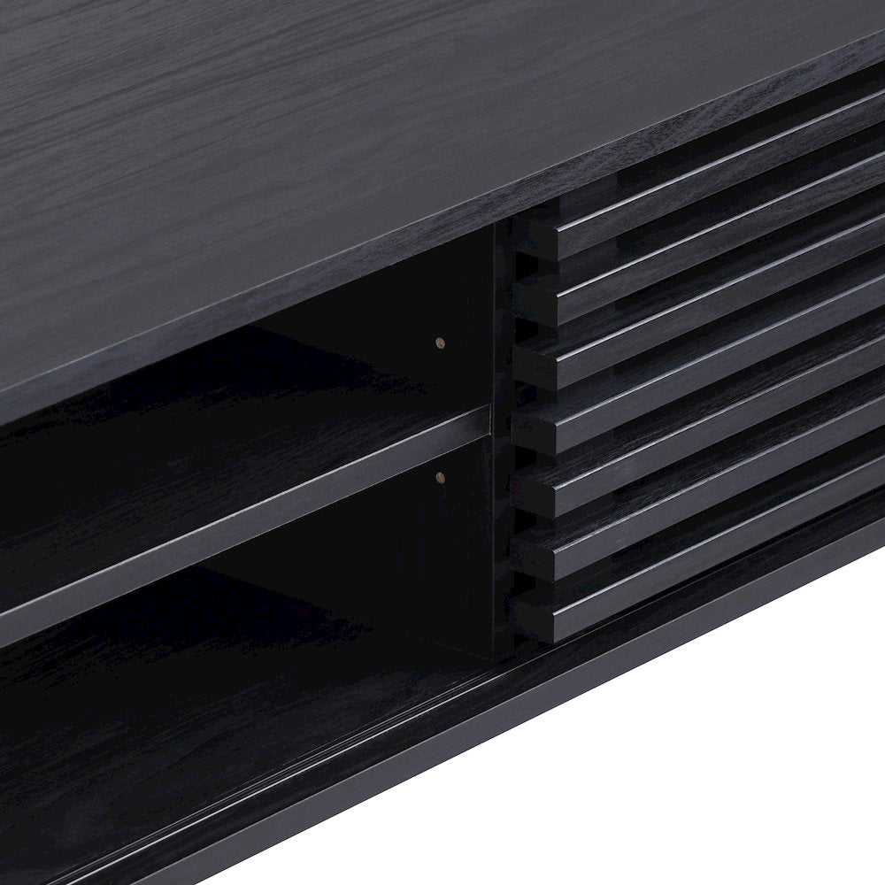 Wilson Slat Low TV Stand - 58"W x 14"D x 17.5"H - Black