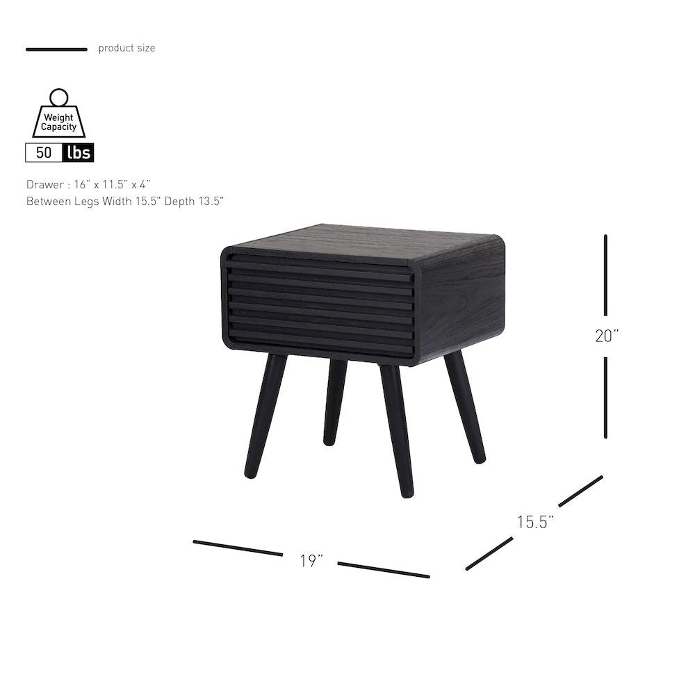 Wilson Slat Accent Table - Black