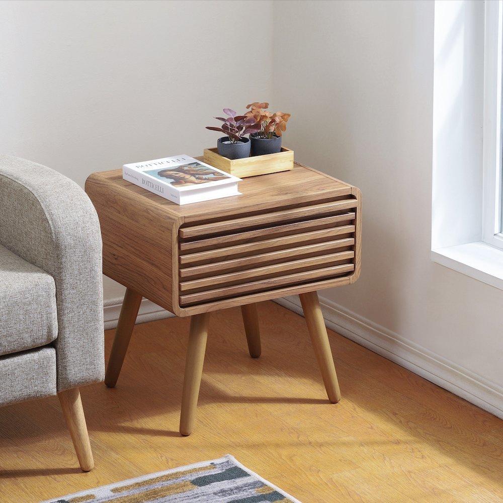 Wilson Slat Accent Table - Terra Oak