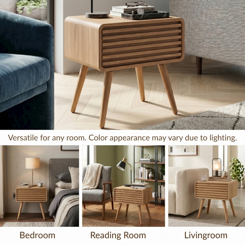 Wilson Slat Accent Table - Terra Oak