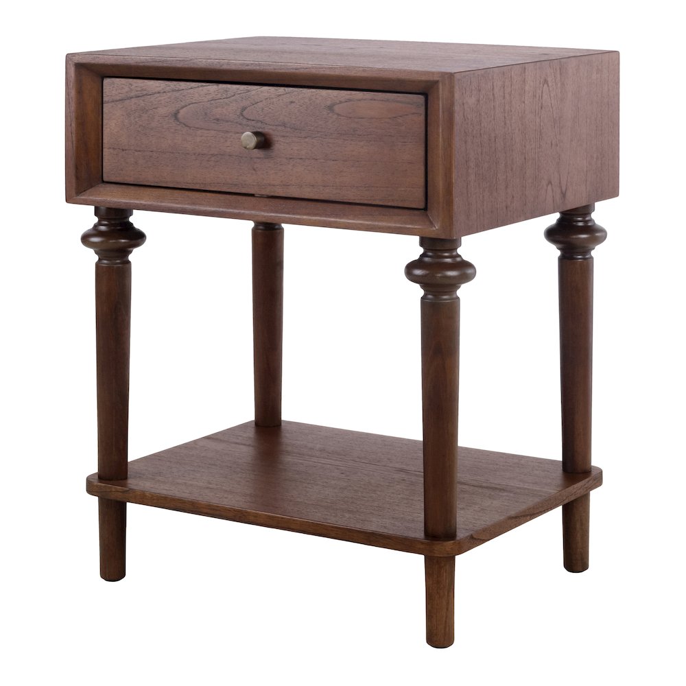 Romilda 1-Drawer Accent Table - Walnut
