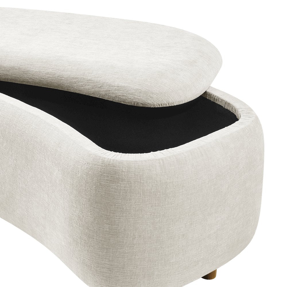 Leony Chenille Storage Bench