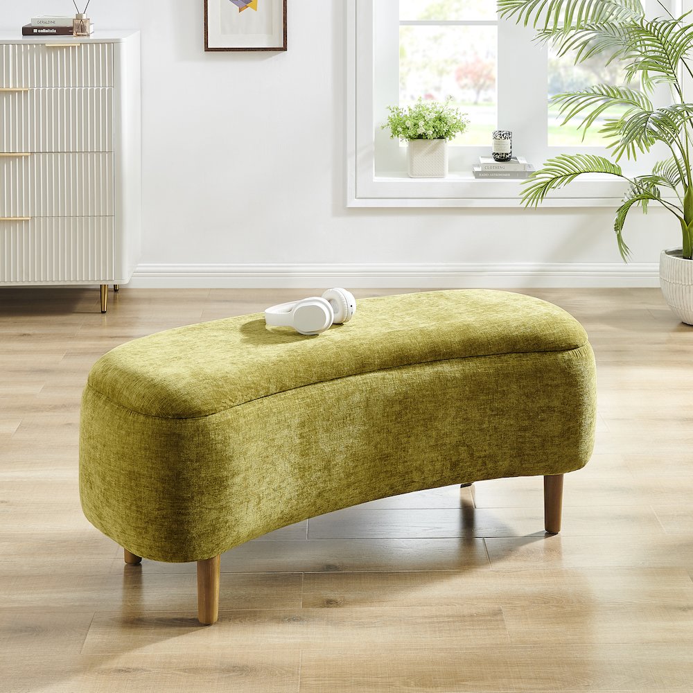 Leony Chenille Storage Bench