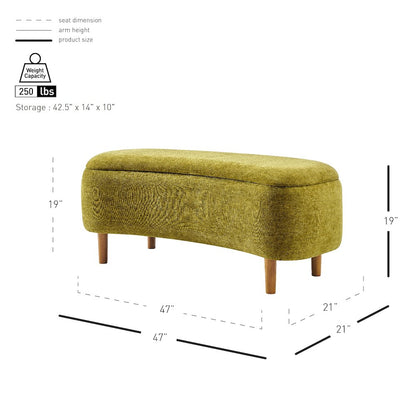 Leony Chenille Storage Bench