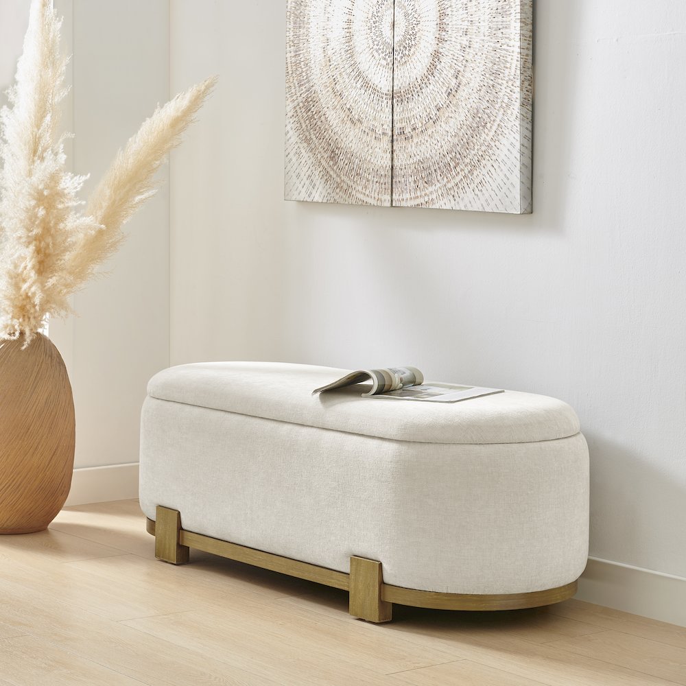 Ayleen Chenille Storage Bench