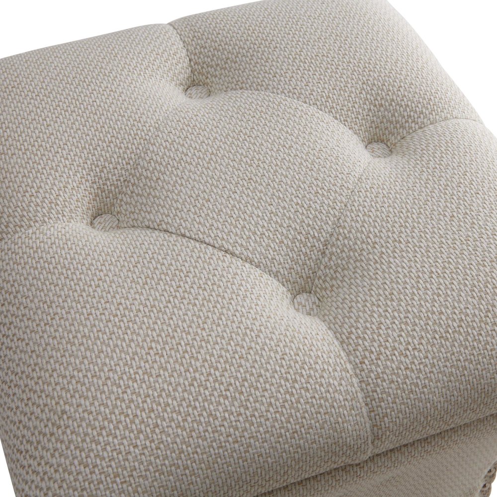Amelia Fabric Nailhead Tufted Storage Ottoman