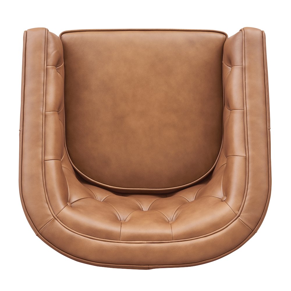 Walsh Top Grain Leather Swivel Accent Arm Chair