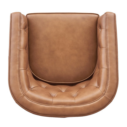 Walsh Top Grain Leather Swivel Accent Arm Chair