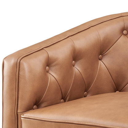 Walsh Top Grain Leather Swivel Accent Arm Chair