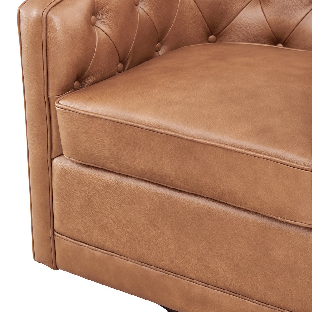Walsh Top Grain Leather Swivel Accent Arm Chair