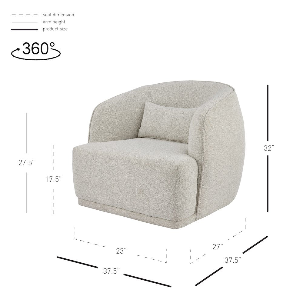 Steward Boucle Swivel Accent Chair