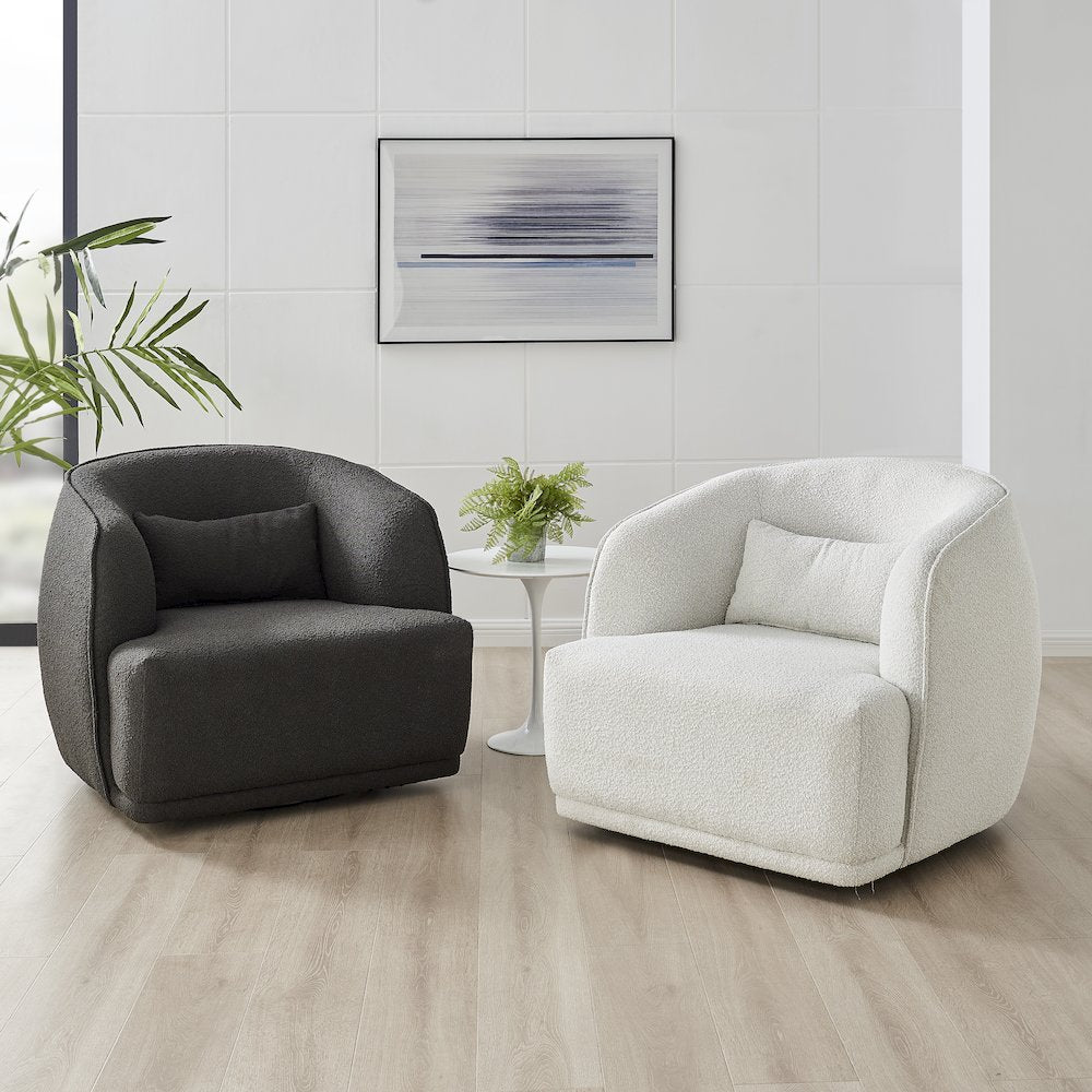 Steward Boucle Swivel Accent Chair
