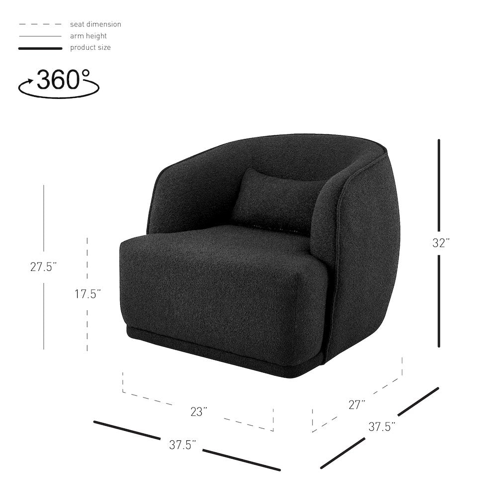 Steward Boucle Swivel Accent Chair