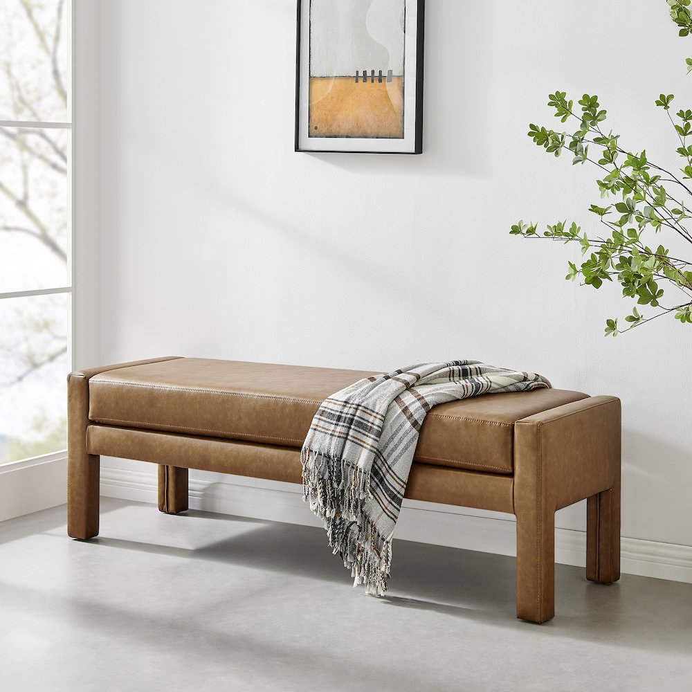 Lucca Faux Leather Bench