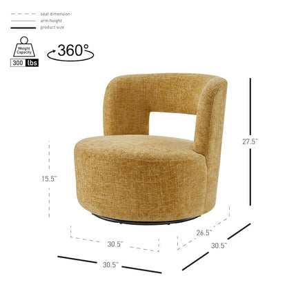 Jazzlyn Chenille Swivel Accent Chair