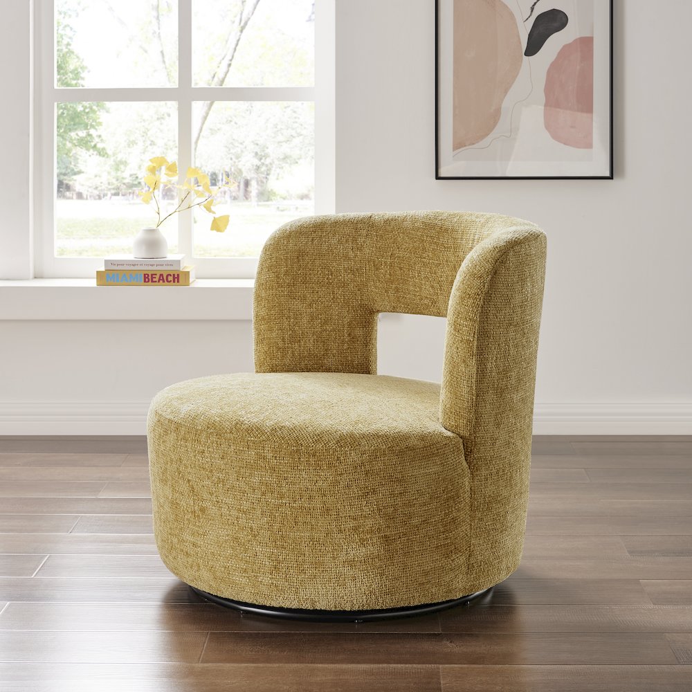Jazzlyn Chenille Swivel Accent Chair