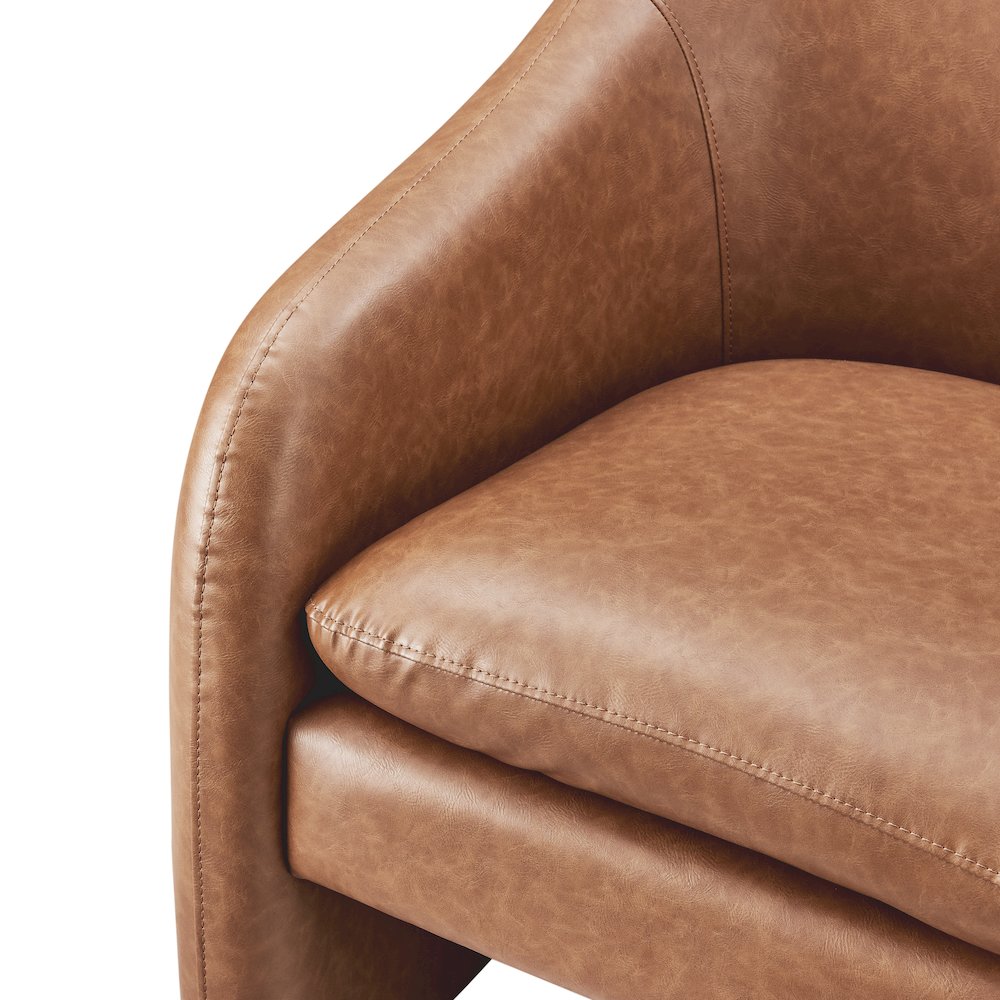 Zella Faux Leather Accent Arm Chair