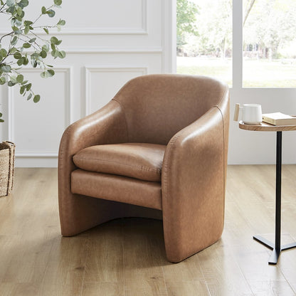 Zella Faux Leather Accent Arm Chair
