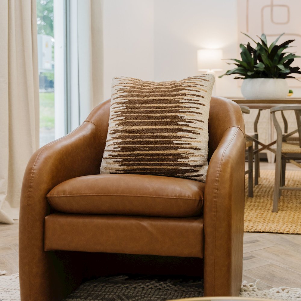Zella Faux Leather Accent Arm Chair