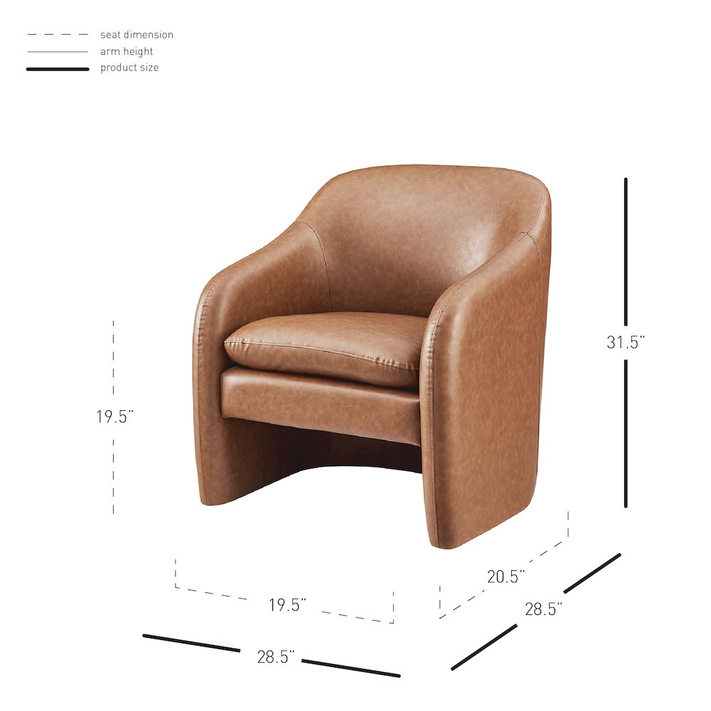Zella Faux Leather Accent Arm Chair