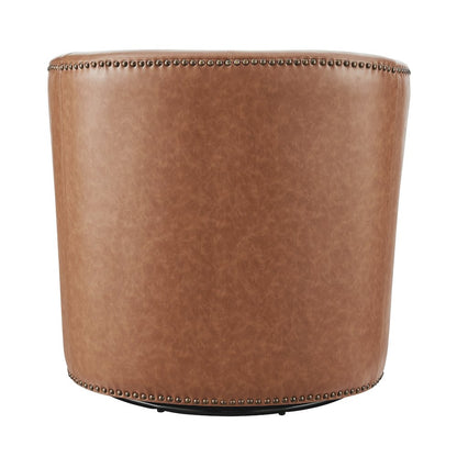 Ernest Faux Leather Swivel Accent Arm Chair