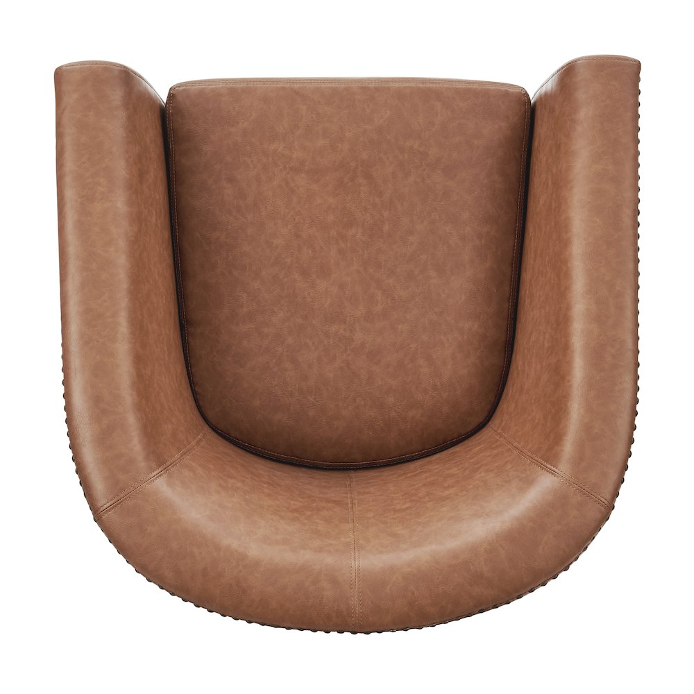 Ernest Faux Leather Swivel Accent Arm Chair