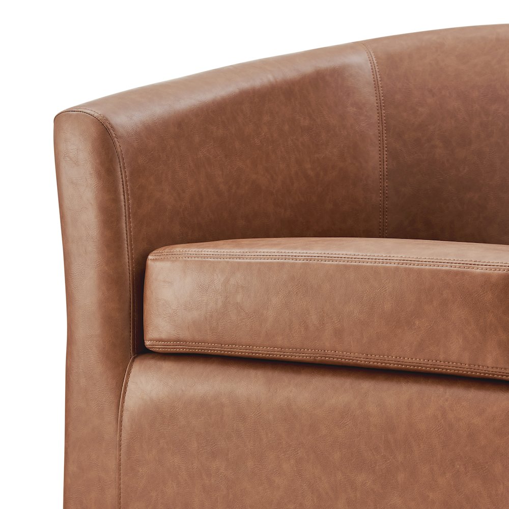 Ernest Faux Leather Swivel Accent Arm Chair