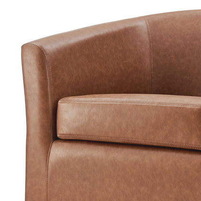 Ernest Faux Leather Swivel Accent Arm Chair