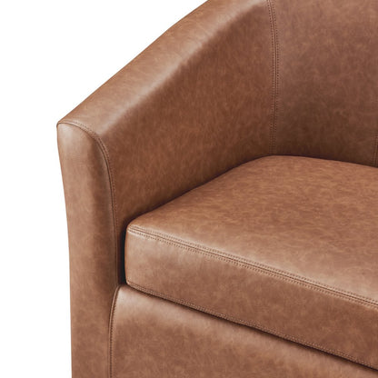 Ernest Faux Leather Swivel Accent Arm Chair