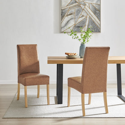 Valencia Faux Leather Dining Side Chair, (Set of 2)
