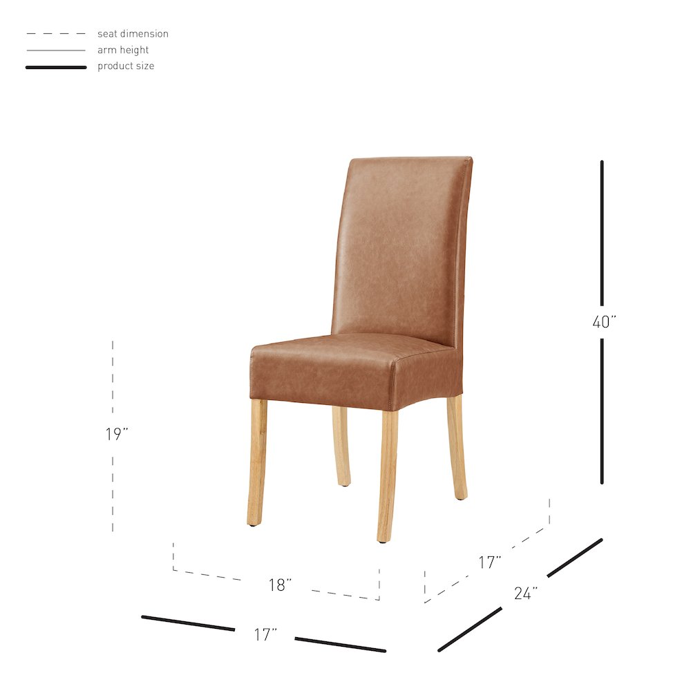 Valencia Faux Leather Dining Side Chair, (Set of 2)