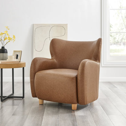Tiffany Faux Leather Accent Arm Chair