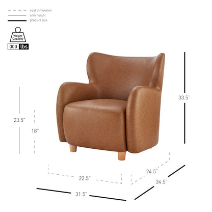 Tiffany Faux Leather Accent Arm Chair