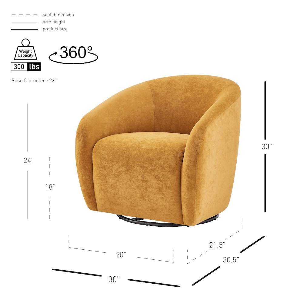 Regina Velvet Swivel Accent Arm Chair