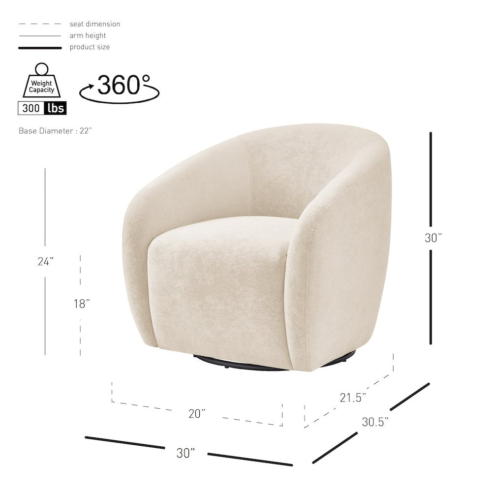 Regina Velvet Swivel Accent Arm Chair