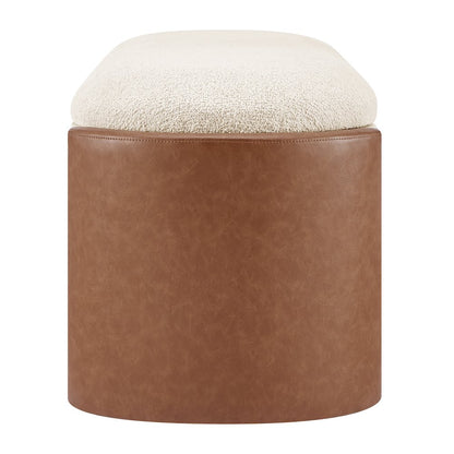 Alyssa Boucle/Faux Leather Storage Bench