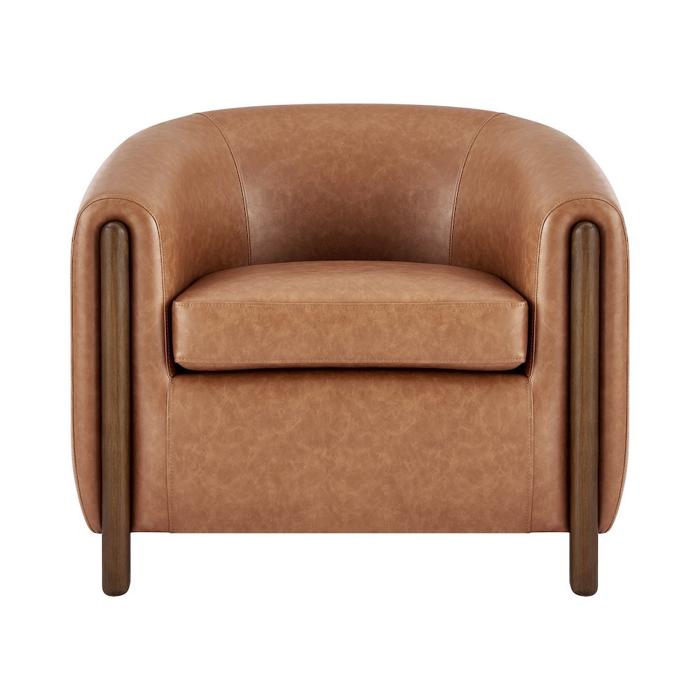 Ruth Faux Leather Accent Arm Chair
