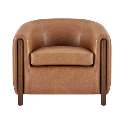 Ruth Faux Leather Accent Arm Chair
