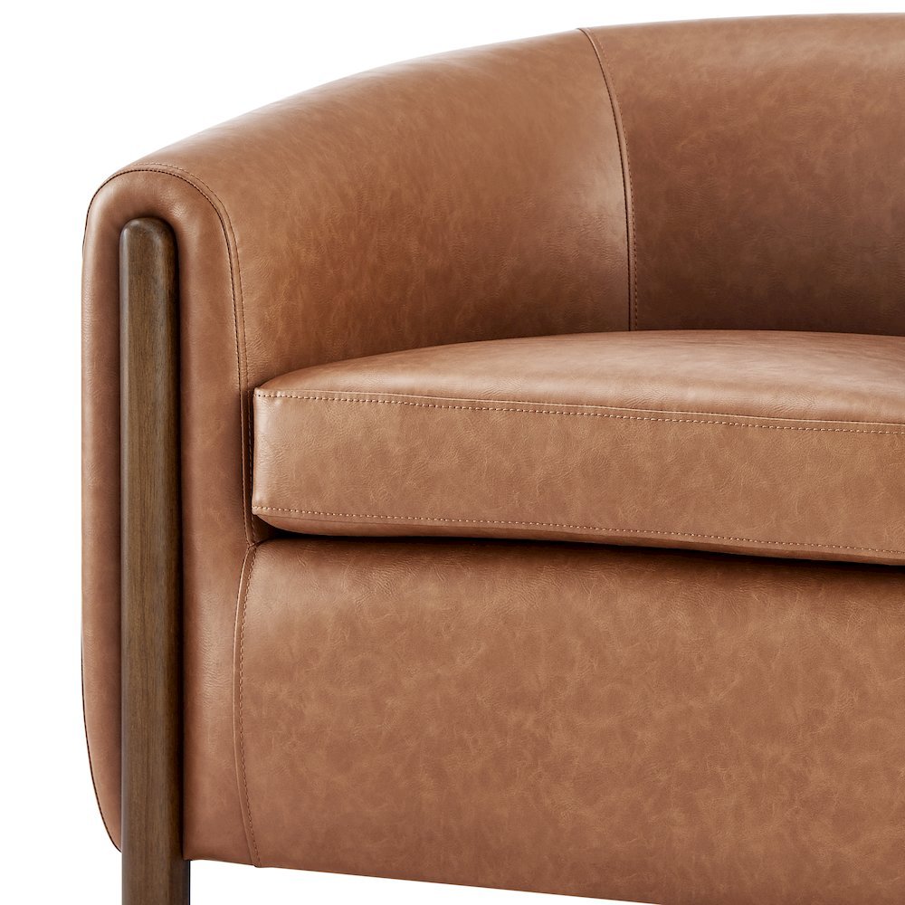 Ruth Faux Leather Accent Arm Chair
