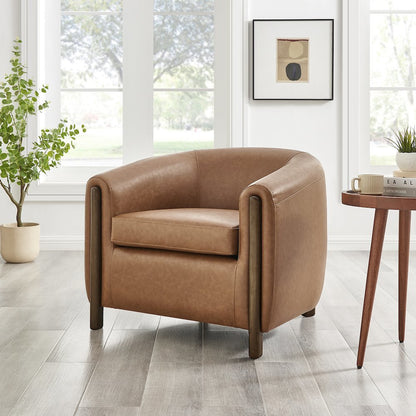 Ruth Faux Leather Accent Arm Chair