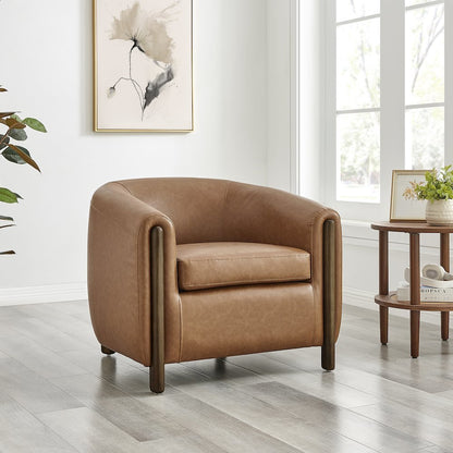 Ruth Faux Leather Accent Arm Chair