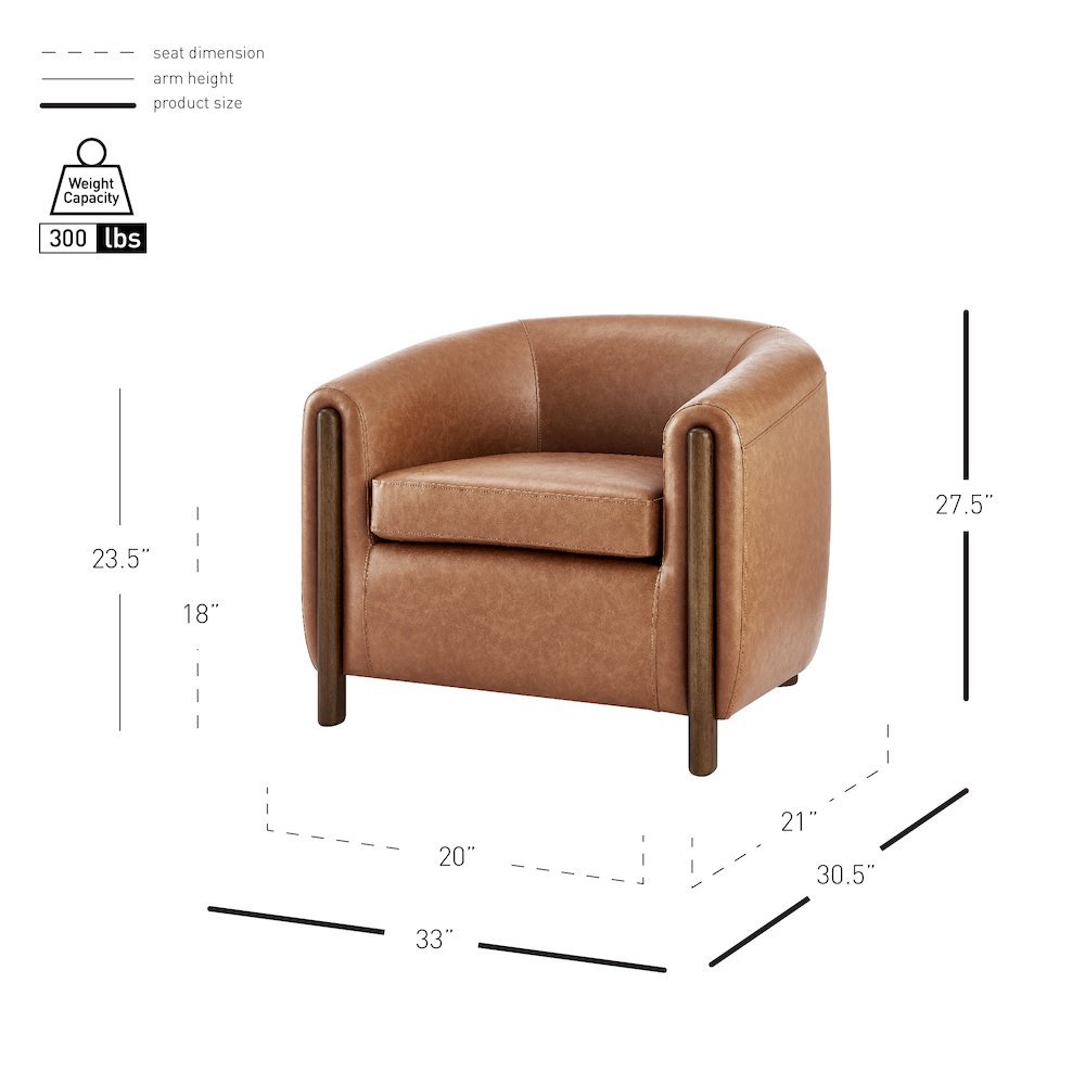 Ruth Faux Leather Accent Arm Chair