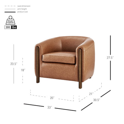 Ruth Faux Leather Accent Arm Chair