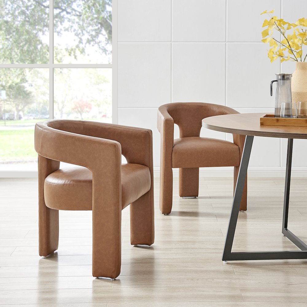 Sherlyn Faux Leather Dining Side Arm Chair