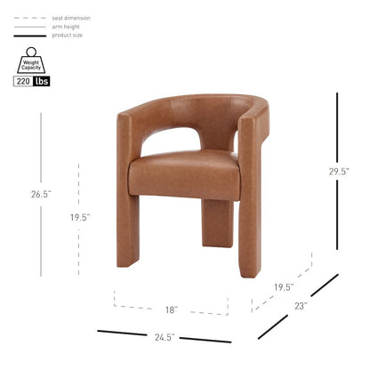 Sherlyn Faux Leather Dining Side Arm Chair