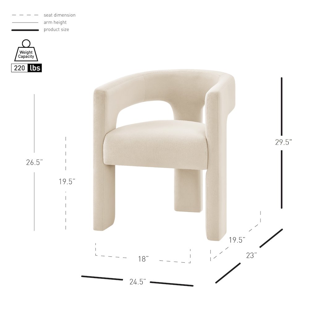 Sherlyn Velvet Dining Side Arm Chair