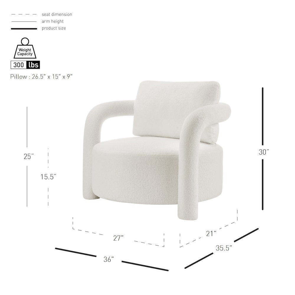 Maisie Faux Shearling Accent Arm Chair
